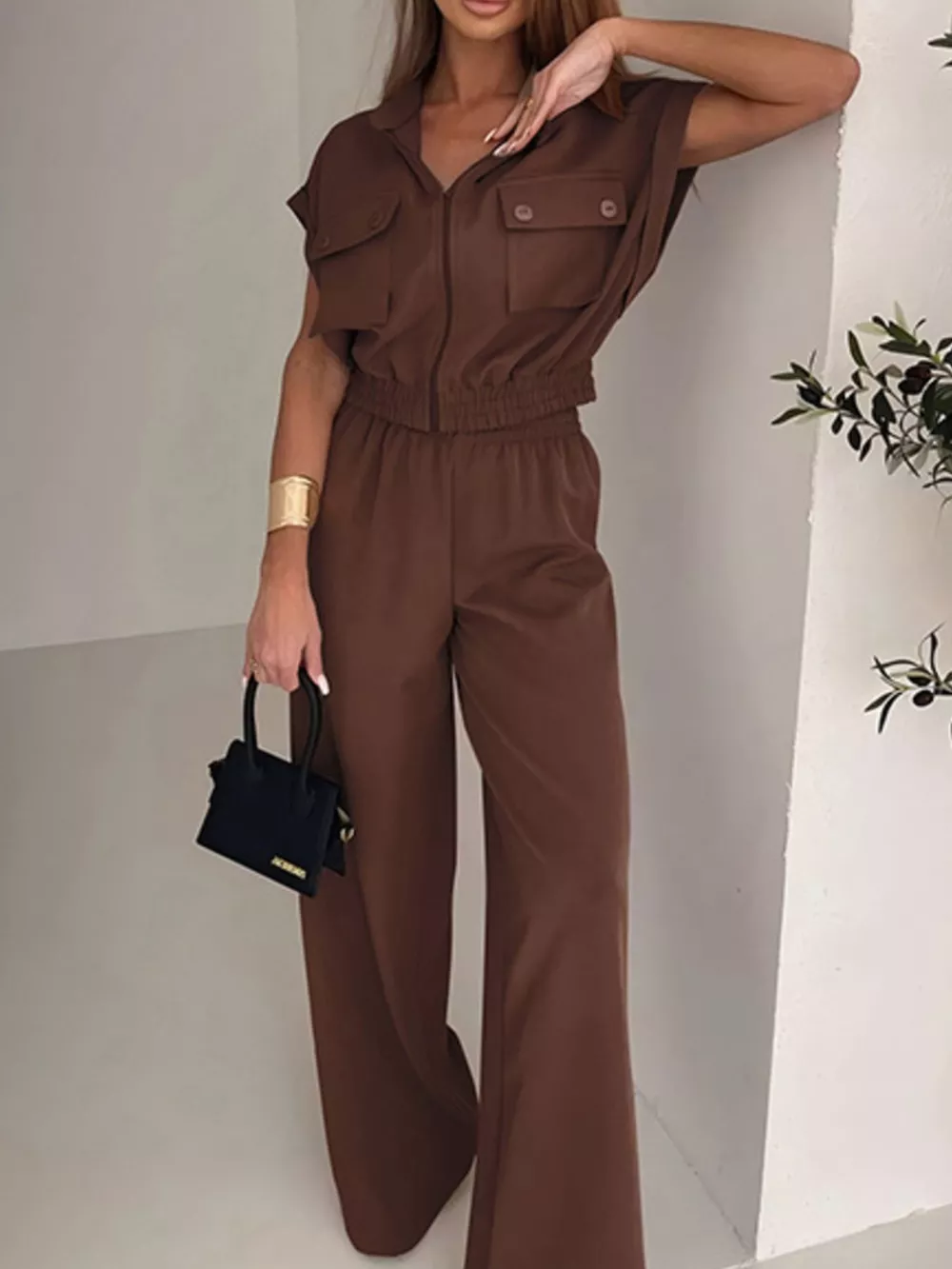 Cargo Pocket Zipper Front Jumpsuit, image 4