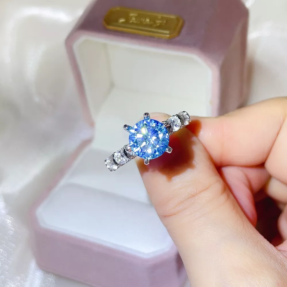 3 Carat 925 Sterling Silver Moissanite Ring, image 2