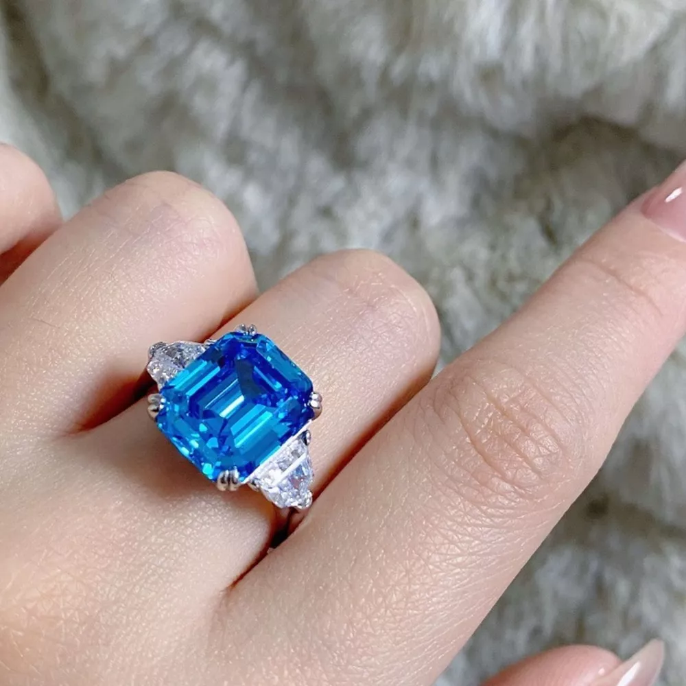 925 Sterling Silver Zircon Square Ring, image 2