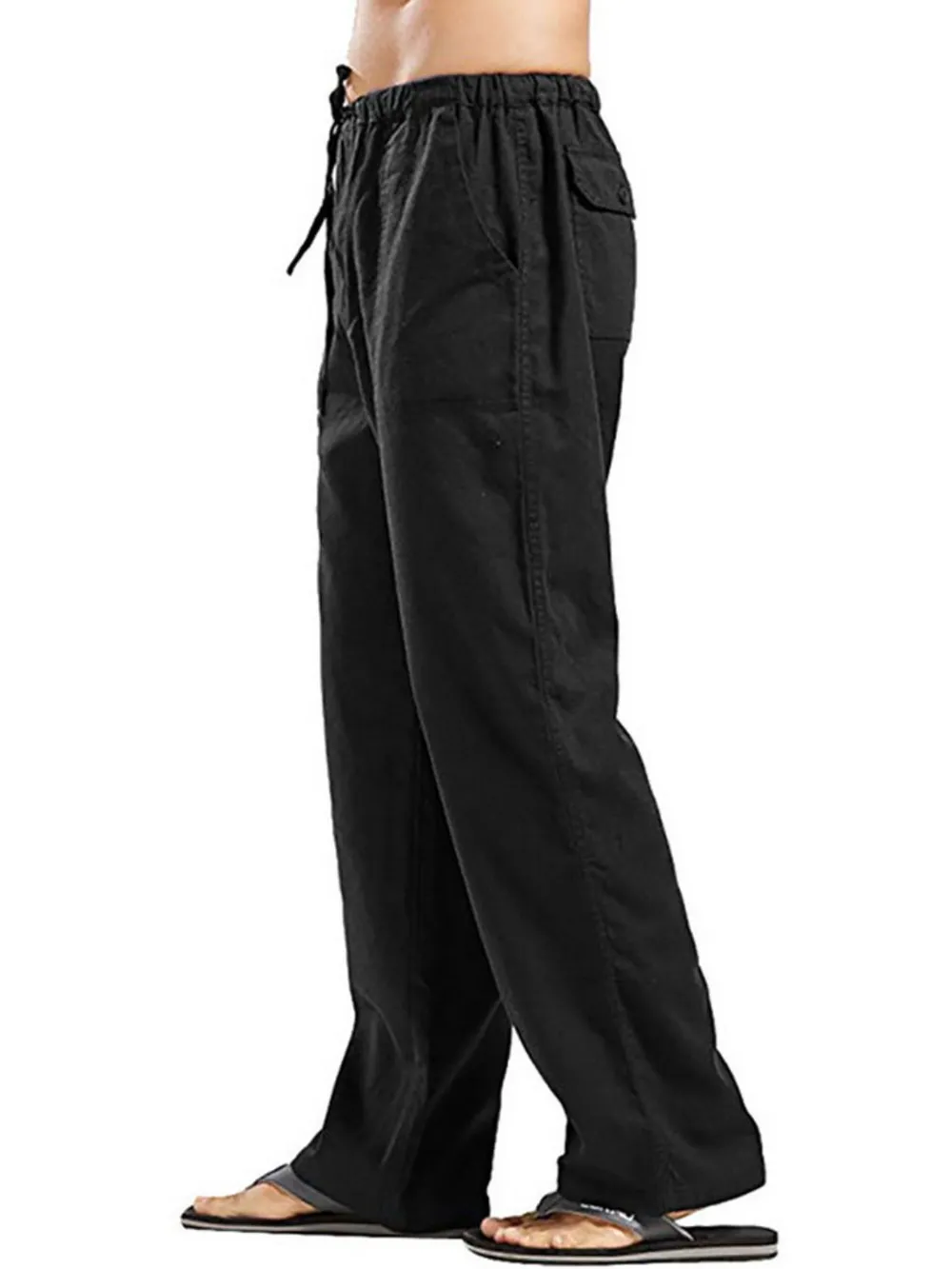 Men's Full Size Drawstring Pants with Pockets Plus Size