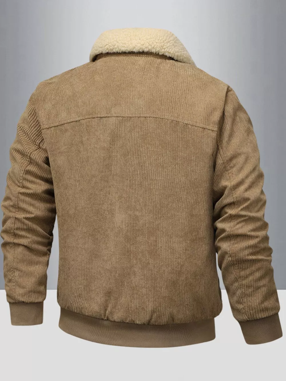 Men's Full Size Corduroy Sherpa Lined Winter Jacket Plus Size, image 6