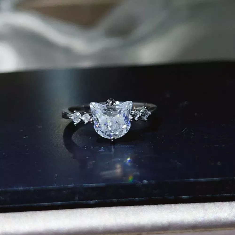 2 Carat Moissanite 925 Sterling Silver Ring, image 2