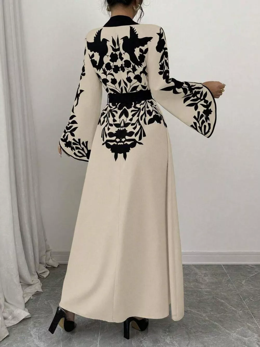 Printed Tie Waist Maxi Dress, image 4