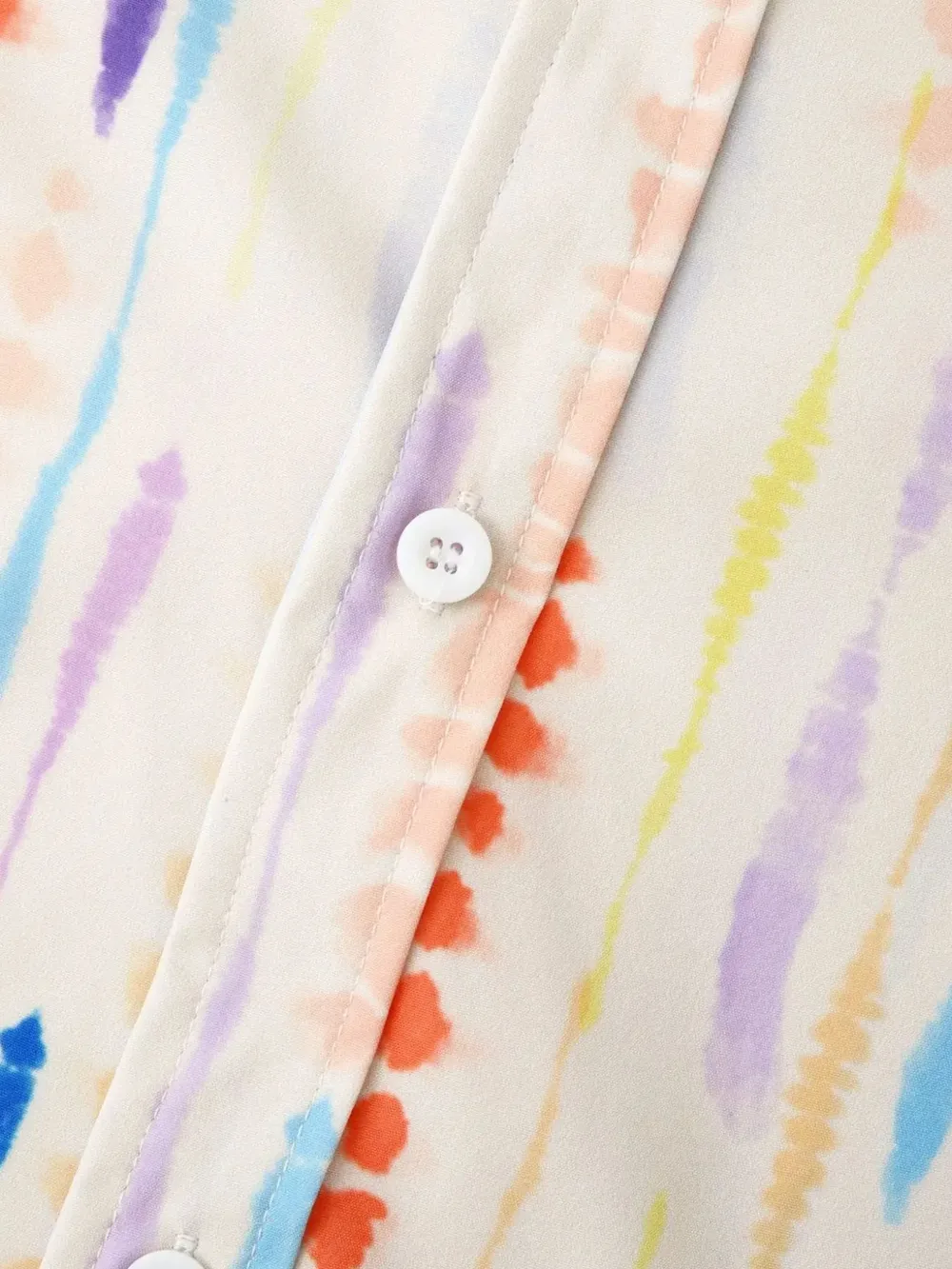 Men's Watercolor Stripe Print Long Sleeve Shirt, image 3