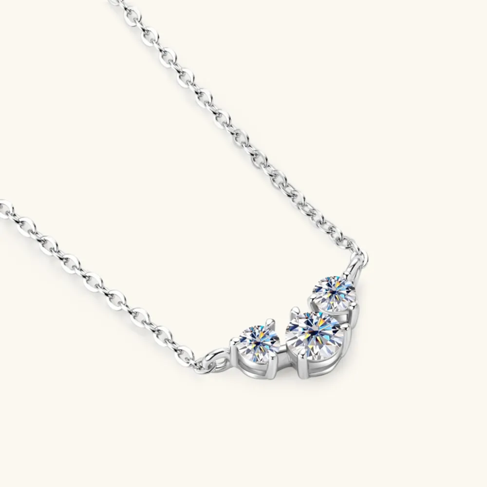 925 Sterling Silver Inlaid Moissanite Necklace, image 6