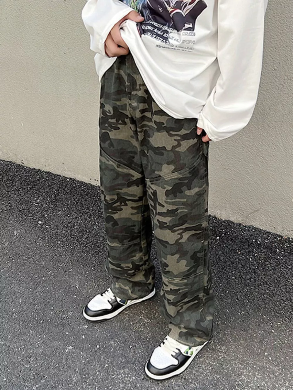 Men's Full Size Camouflage Loose Fit Jeans Plus Wize, image 5