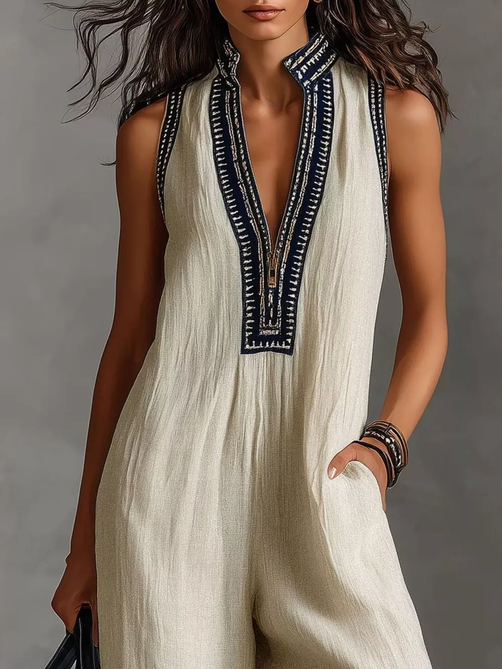 Full Size Sleeveless Wide-Leg Jumpsuit Plus Size, image 3