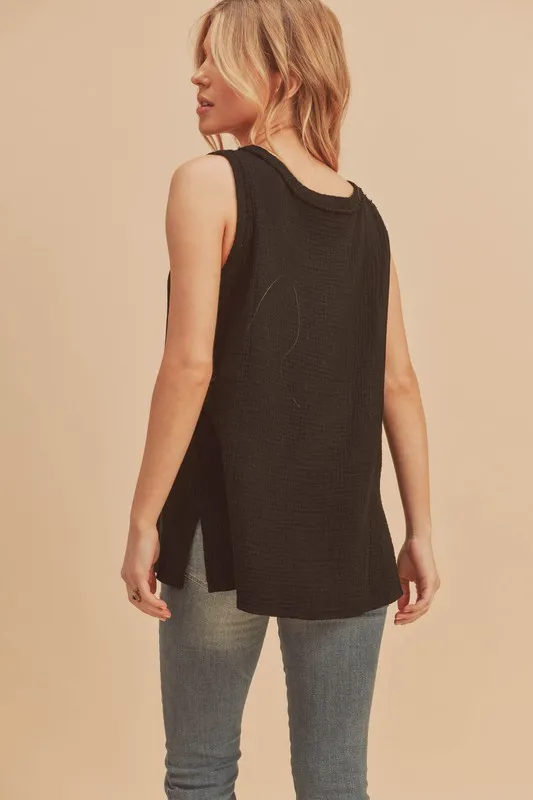 V-Neck Wide Strap Tank, image 3
