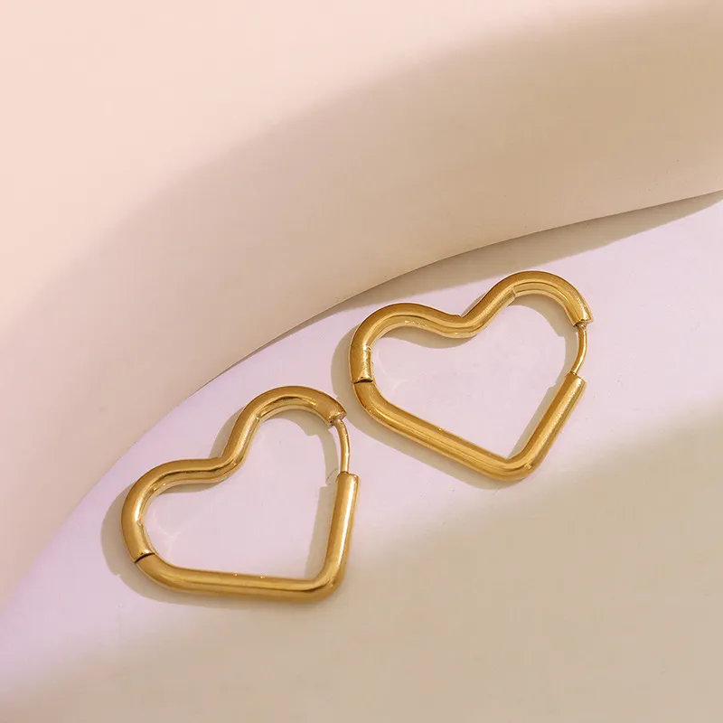 Titanium Steel Geometric Huggie Earrings, image 10
