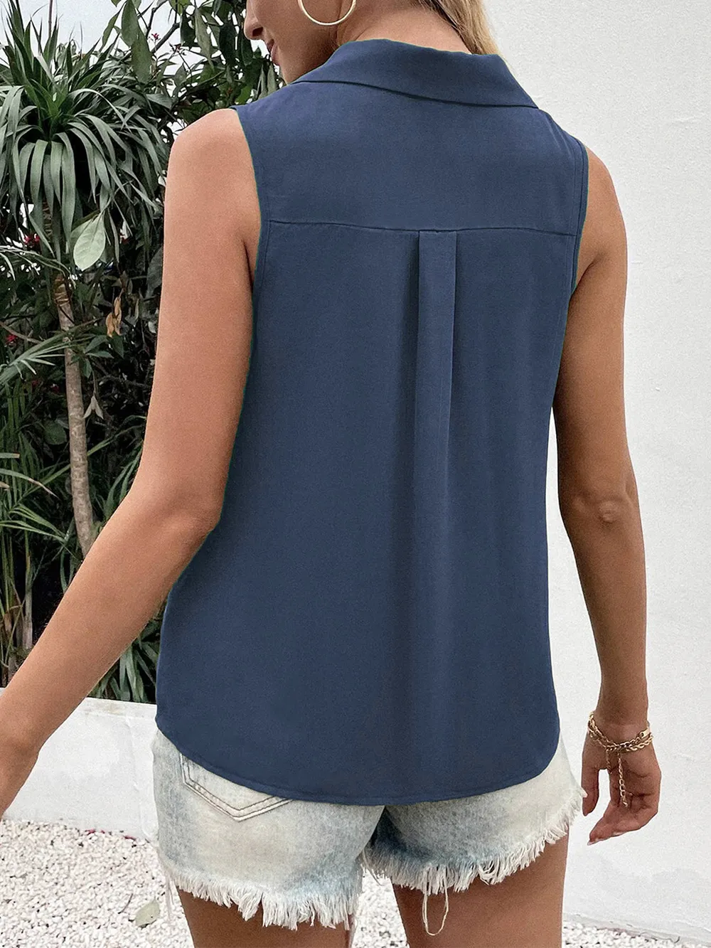 Full Size Johnny Collar Button Up Tank, image 14