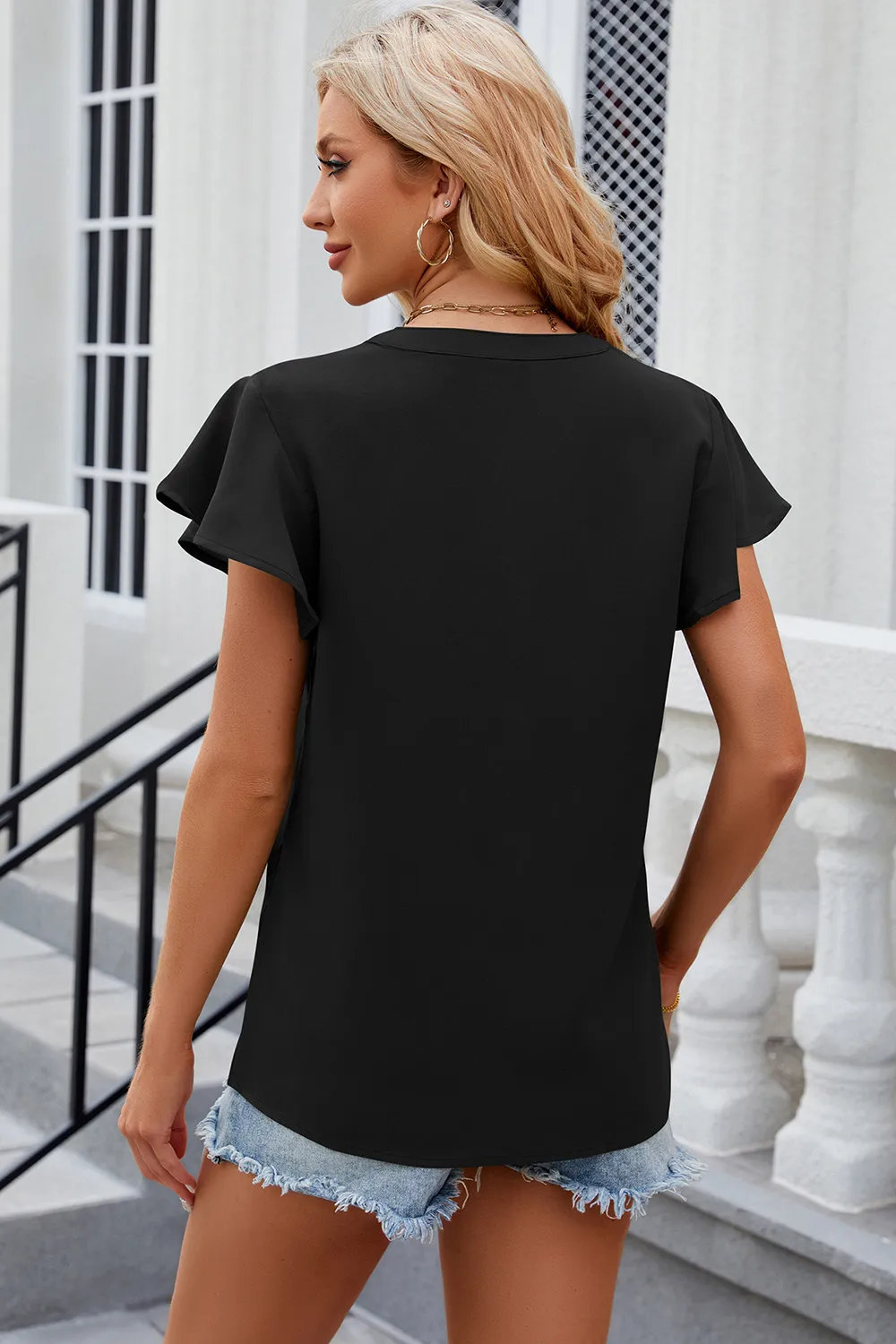 Notched Cap Sleeve T-Shirt, image 16