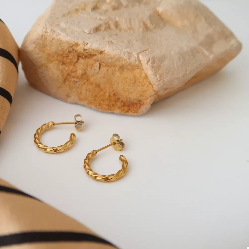 18K Gold-Plated Hoop Earrings, image 3