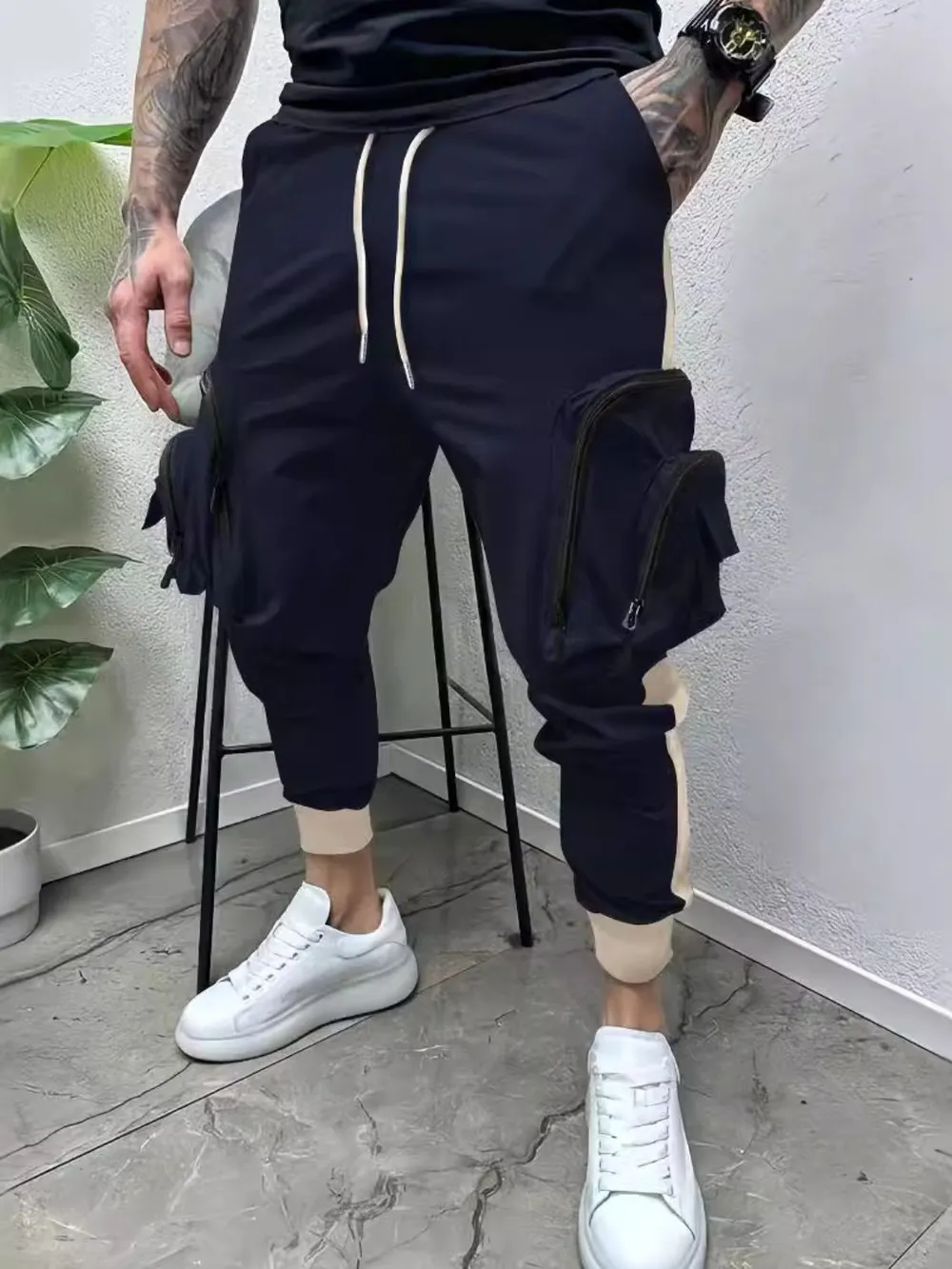 Men's Full Size Drawstring Joggers with Pockets Plus Size, image 5