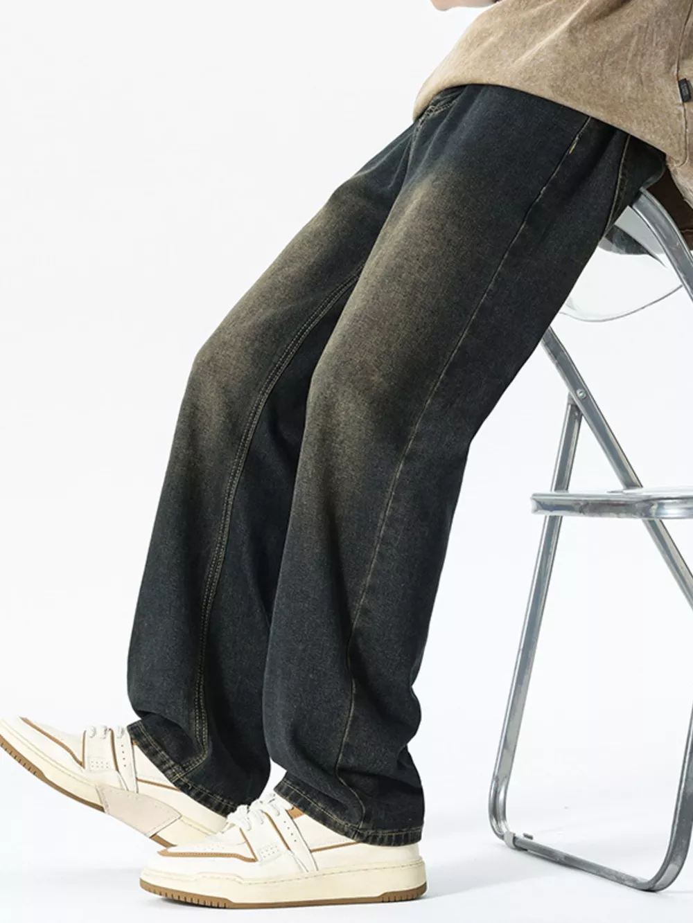 Men's Relaxed Fit Washed Jeans, image 8