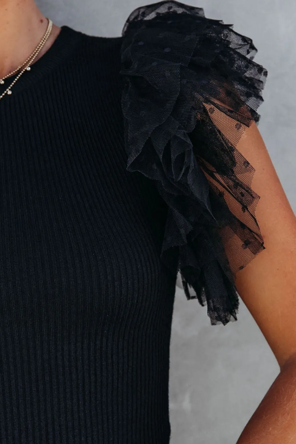 Ruffled Round Neck Cap Sleeve Blouse, image 18