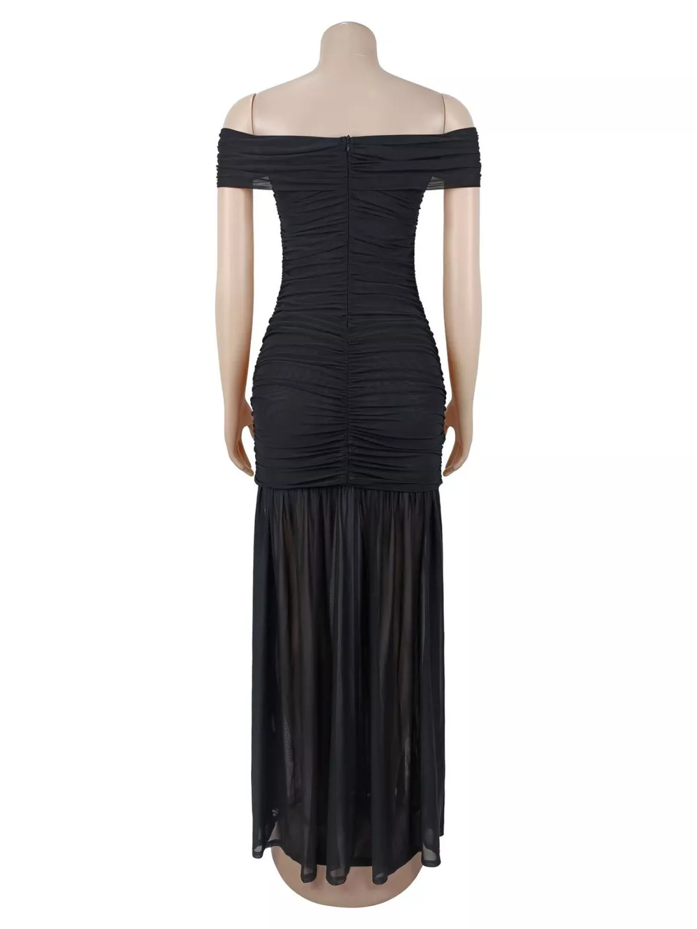 Off-Shoulder Ruched Mermaid Maxi Dress, image 8
