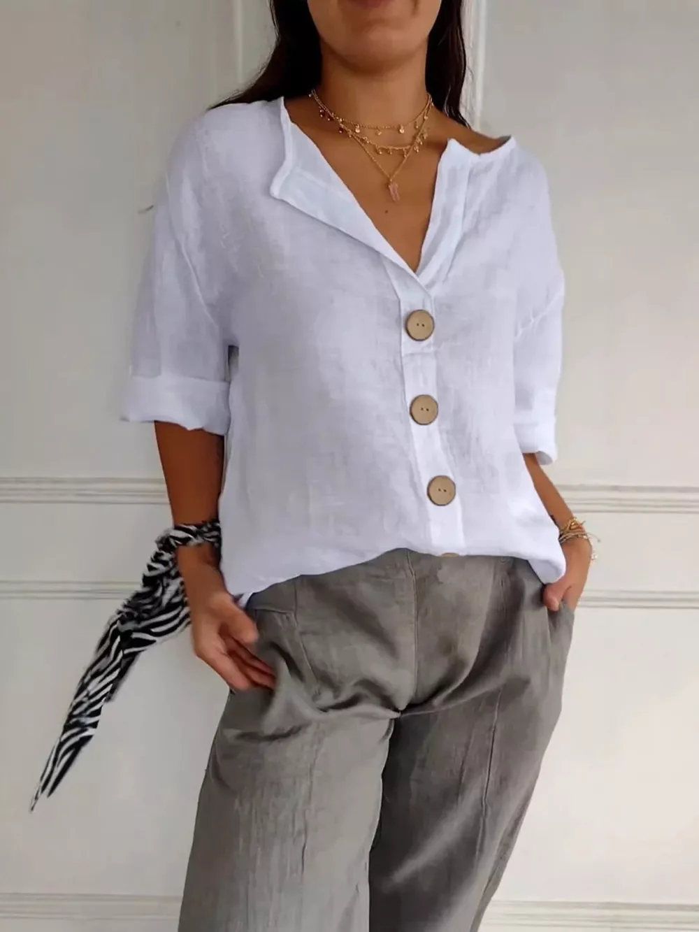 Casual Loose Button-Down Shirt, image 13