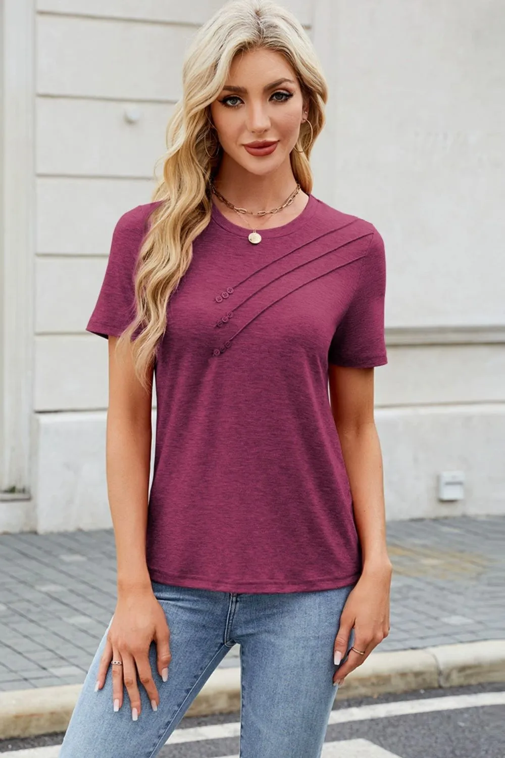 Round Neck Short Sleeve T-Shirt, image 5