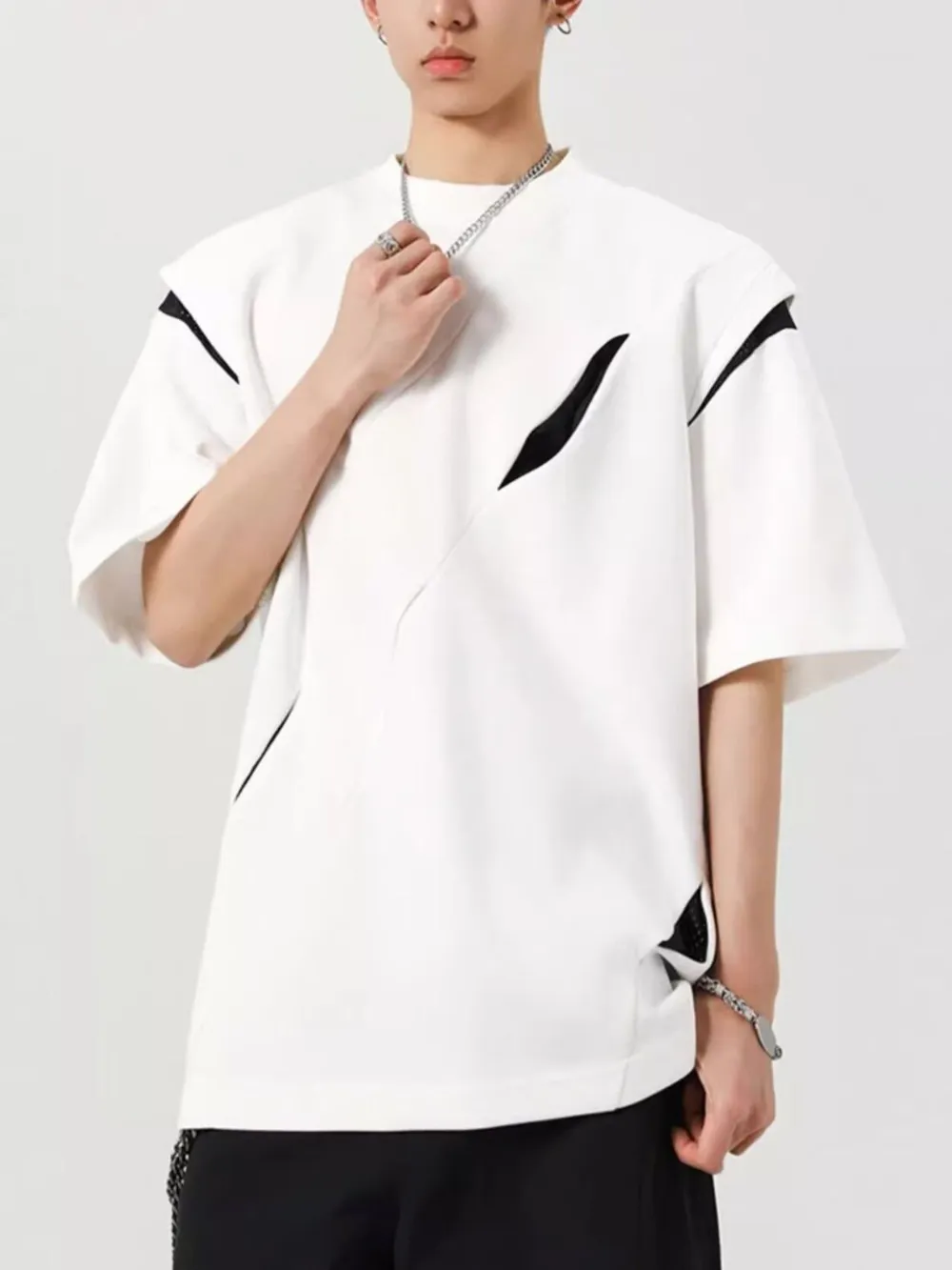 Men's Full Size Oversized Streetwear Short Sleeve T-Shirt Plus Size, image 5