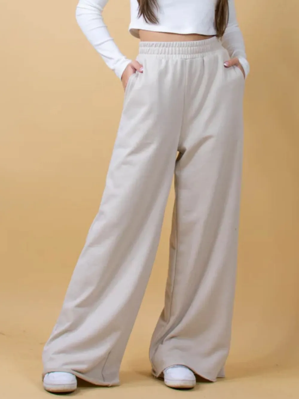 Elastic Waist Wide Leg Pants, image 8