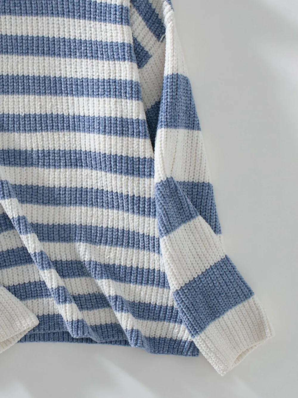 Striped Round Neck Long Sleeve Sweater, image 11