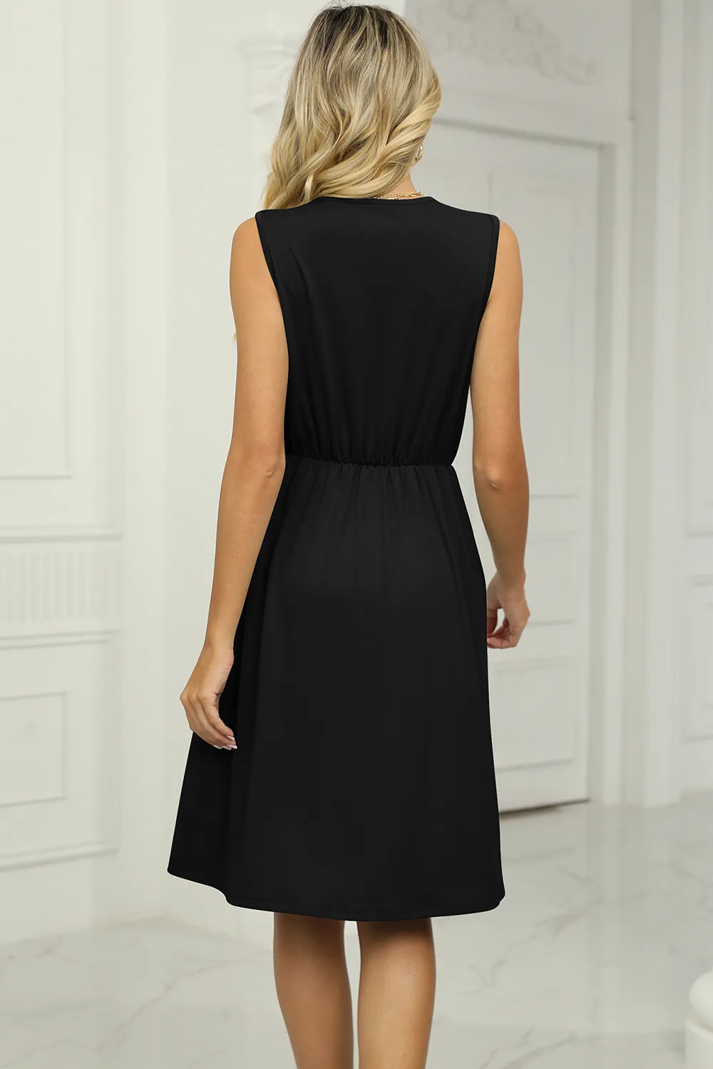 Pocketed V-Neck Wide Strap Dress, image 20