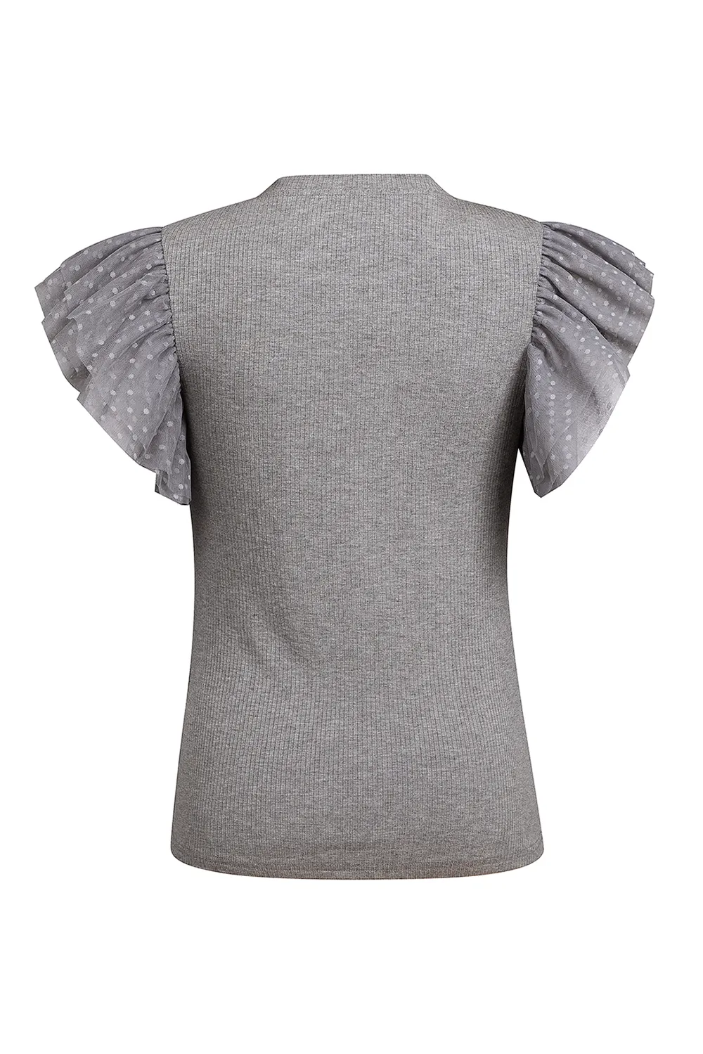 Ruffled Round Neck Cap Sleeve Top, image 7