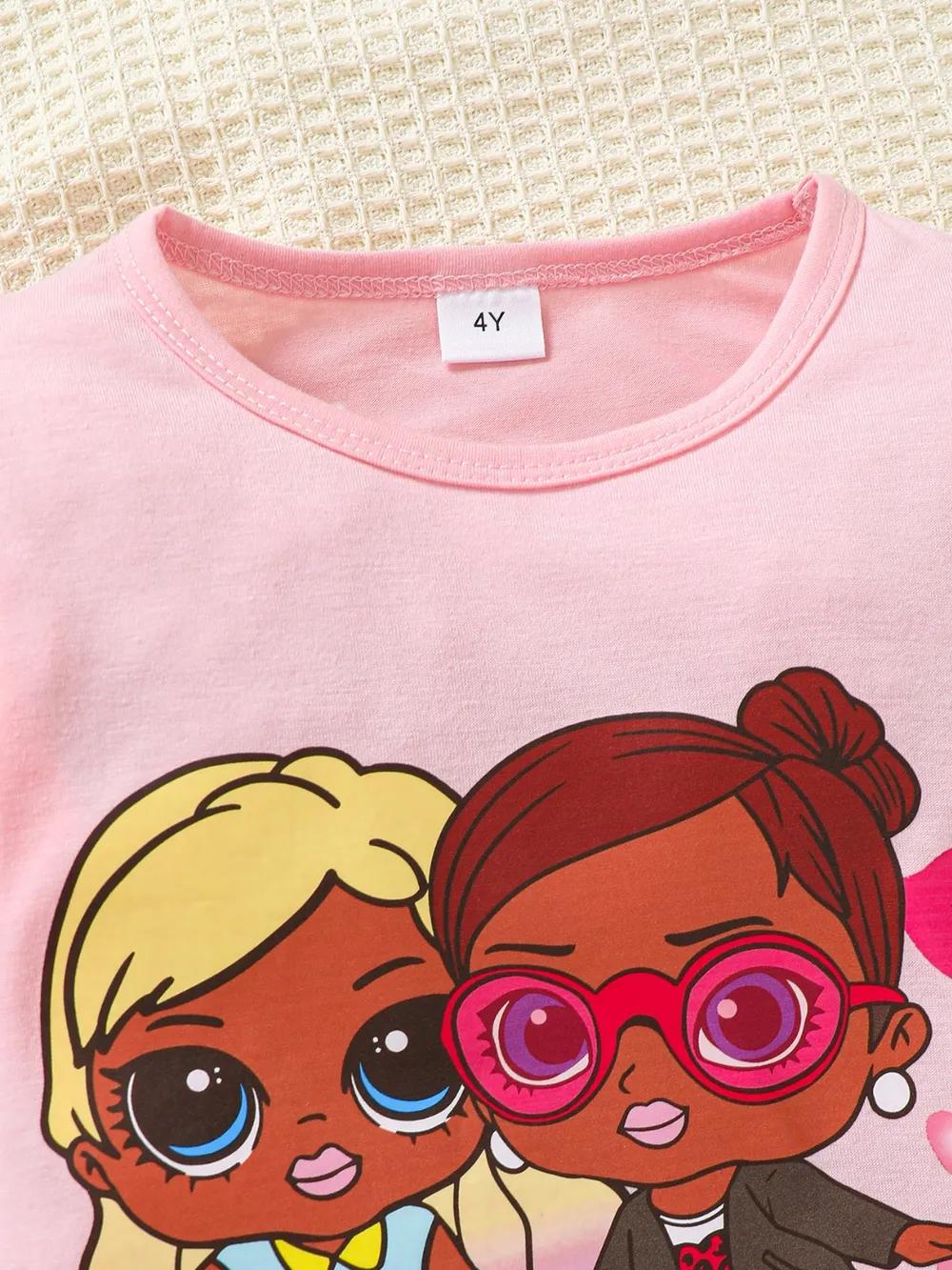 Children's Round Neck Graphic Top and Pants Set, image 5