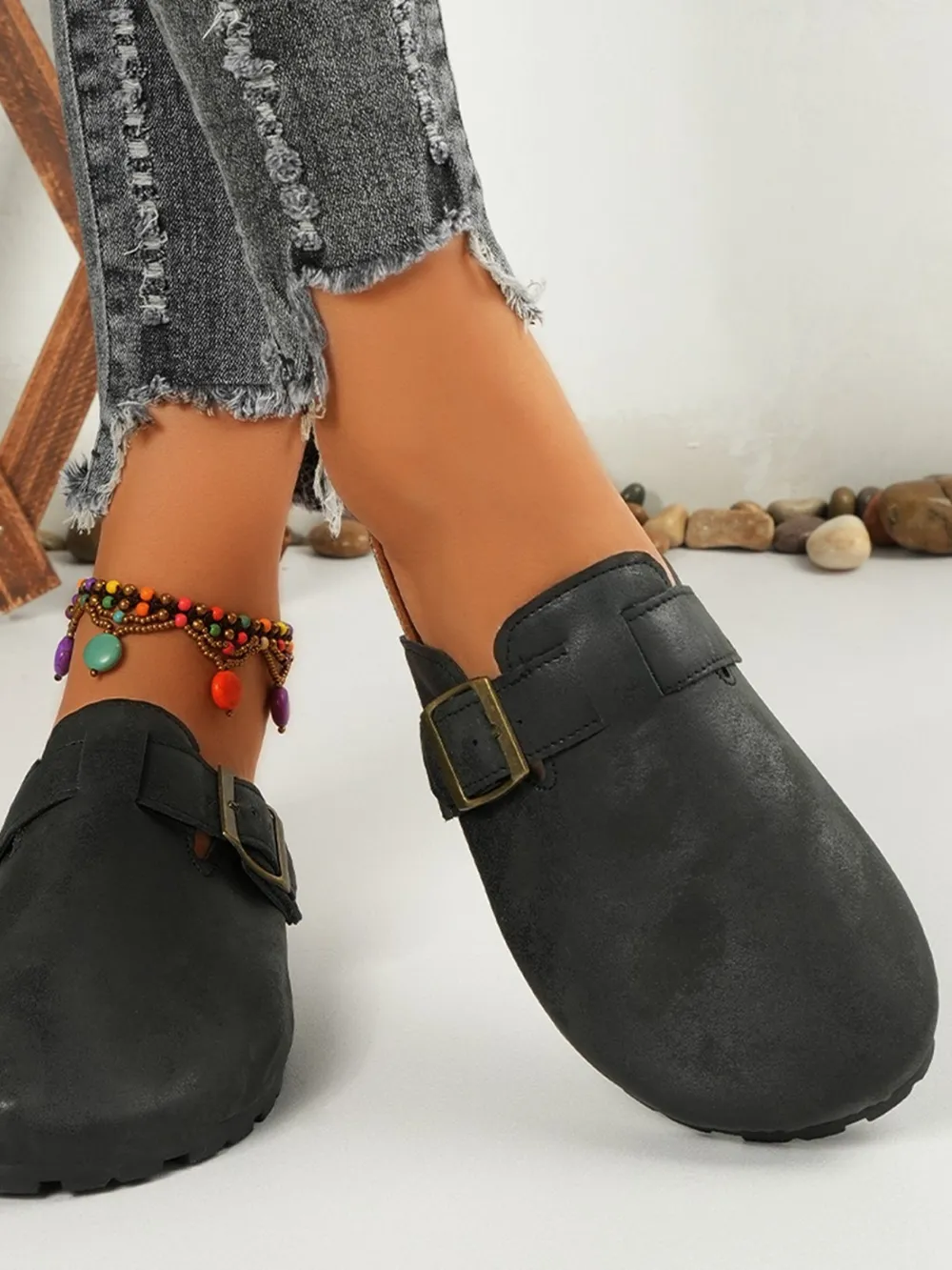 Round Toe Buckle Slip-Ons, image 6