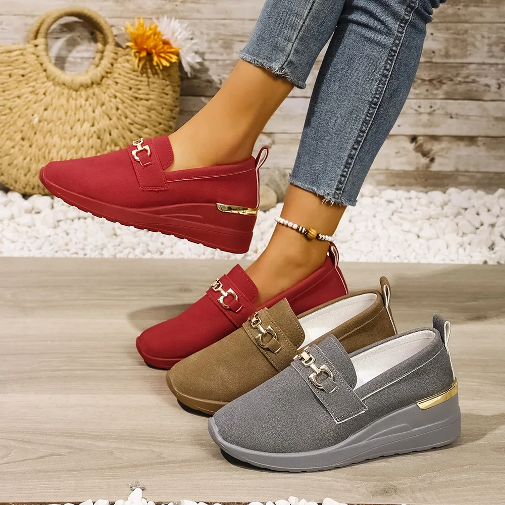Round Toe Wedge Slip-Ons, image 2
