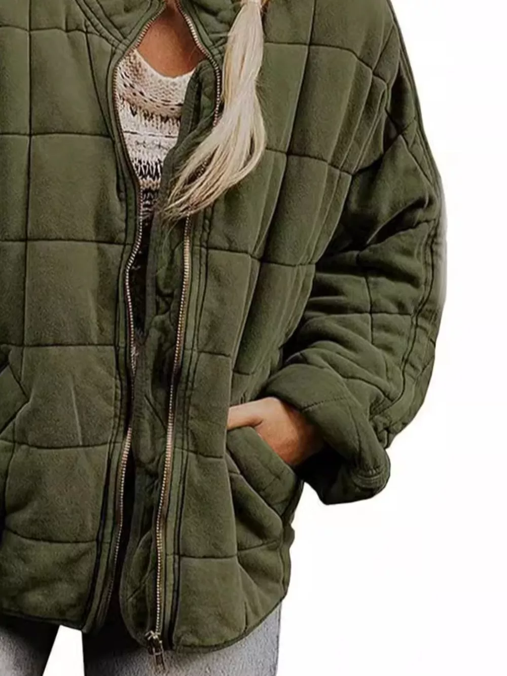Quilted Zip Up Outerwear, image 3