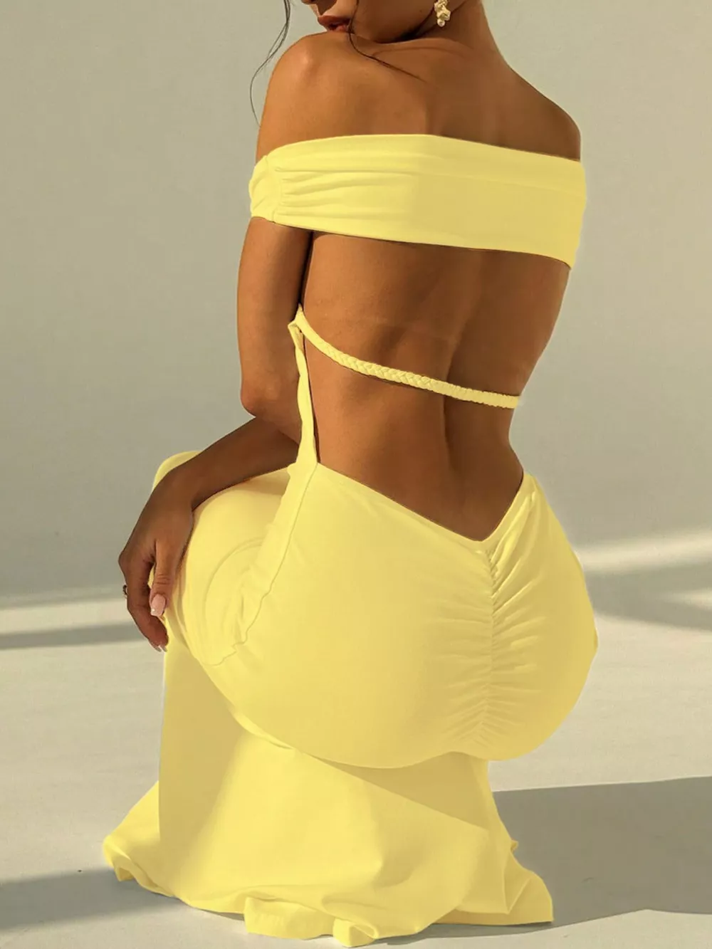 Backless Off-Shoulder Bodycon Mermaid Maxi Dress, image 14