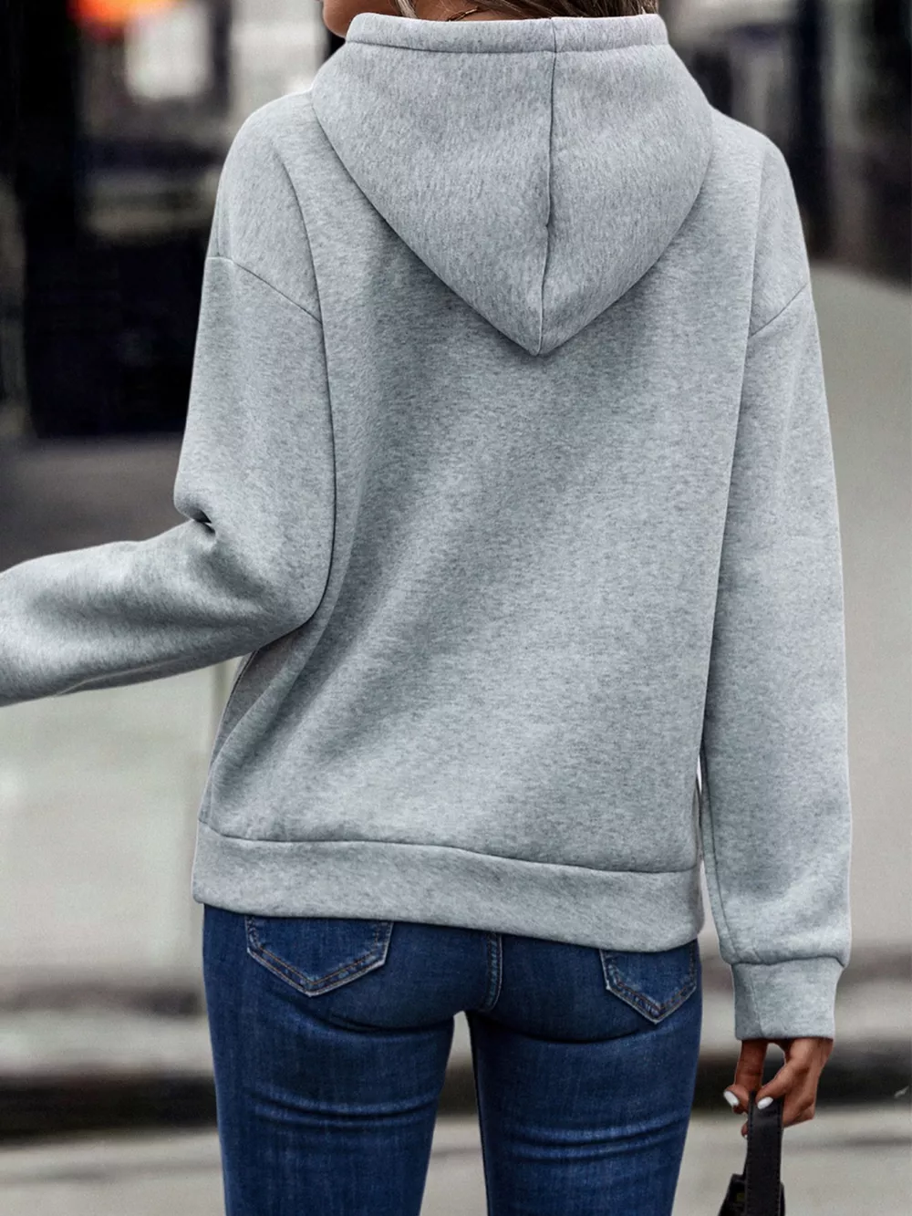 Fringe Detail Long Sleeve Drawstring Hoodie, image 12