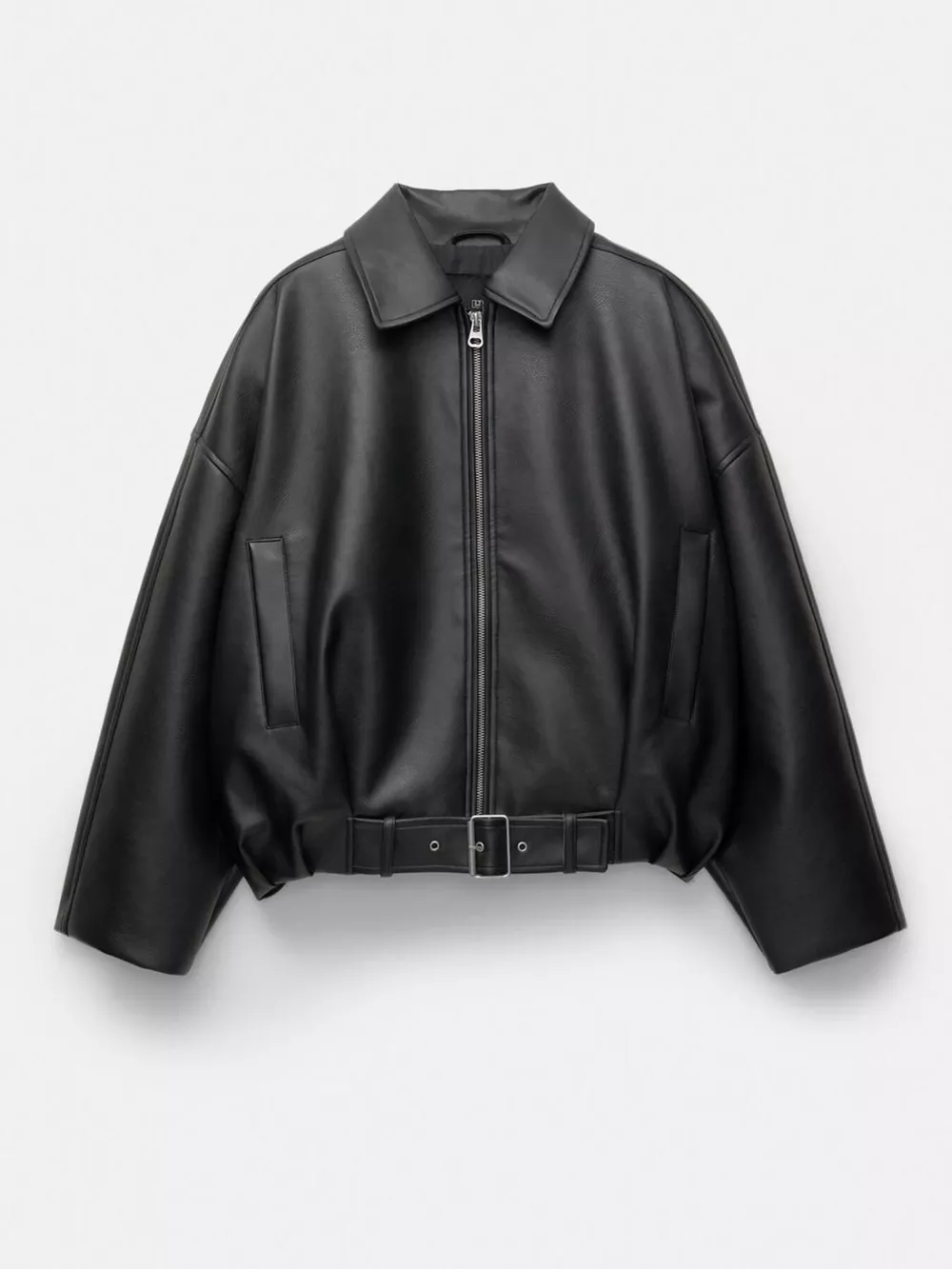 Faux Leather Zip Up Jacket, image 6