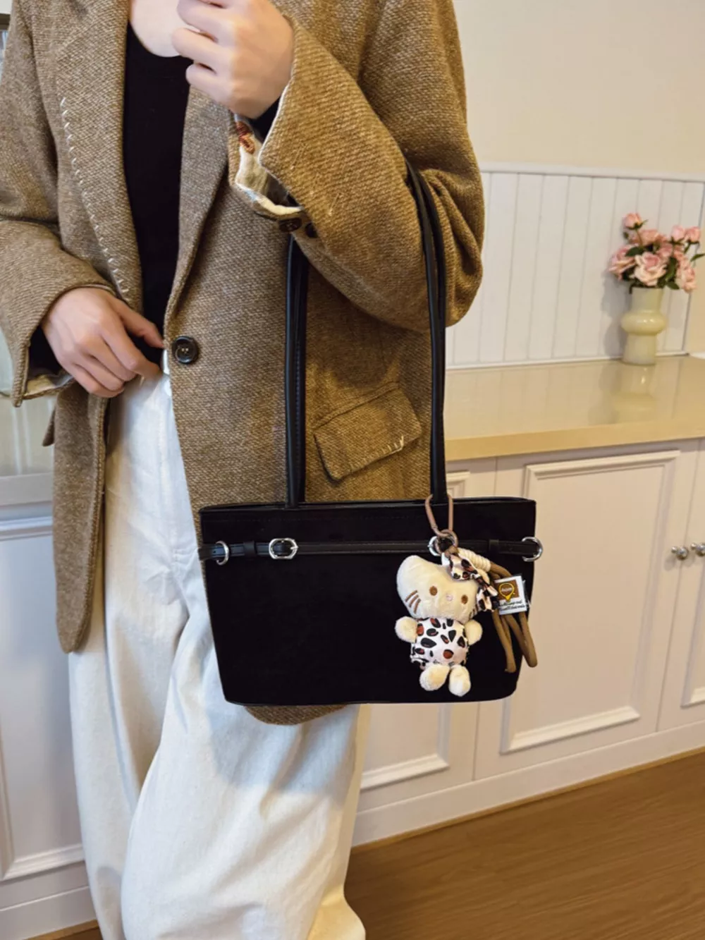 Decorative Buckle Shoulder Bag