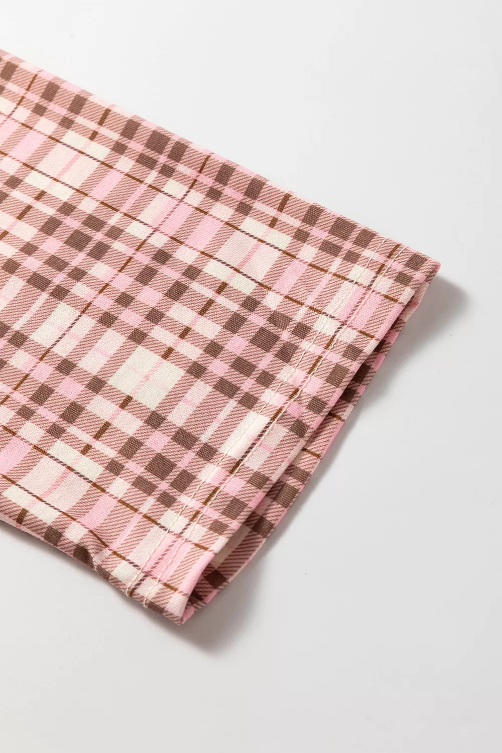Plaid Patch Pockets Long Sleeve Lounge Set, image 7