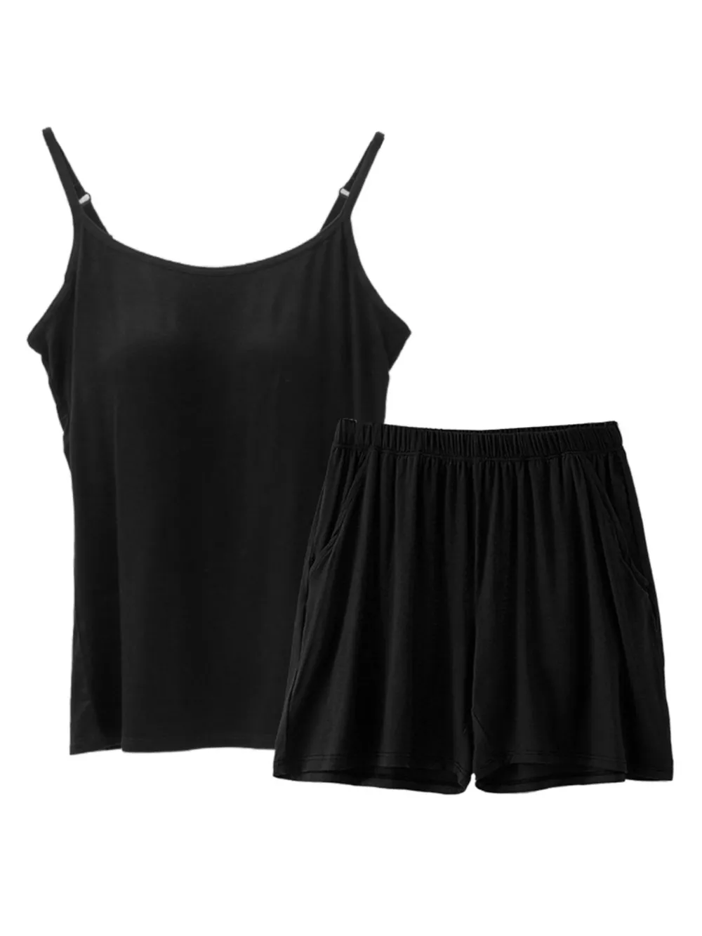 Plus Size Modal Adjustable Strap Padded Cami and Shorts Set, image 8