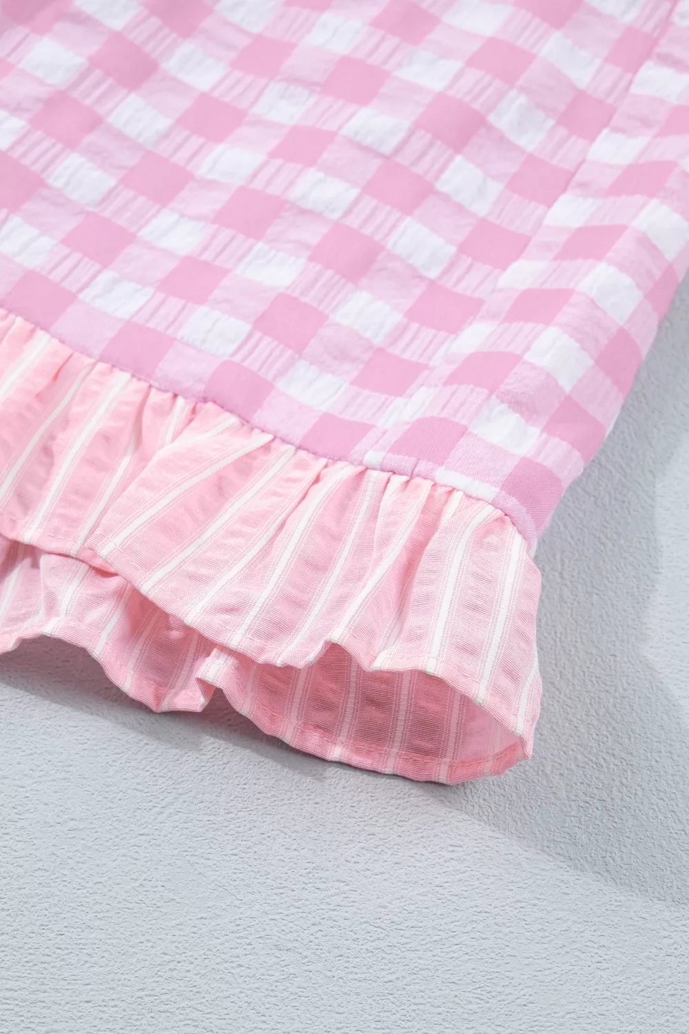 Gingham Ruffle Hem Shorts, image 7