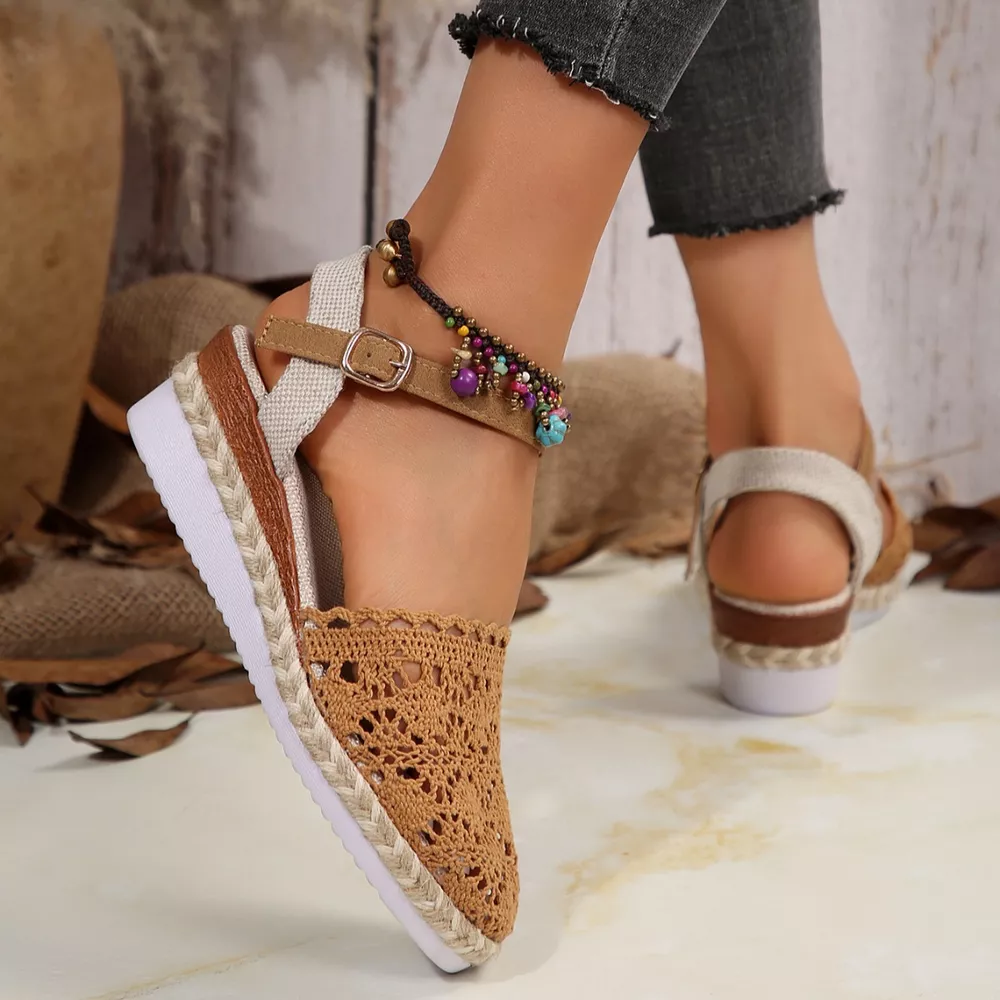 Round Toe Wedge Sandals, image 9