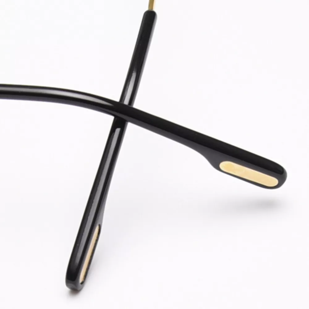 Rimless Oval Sunglasses with Gold Frame, image 7