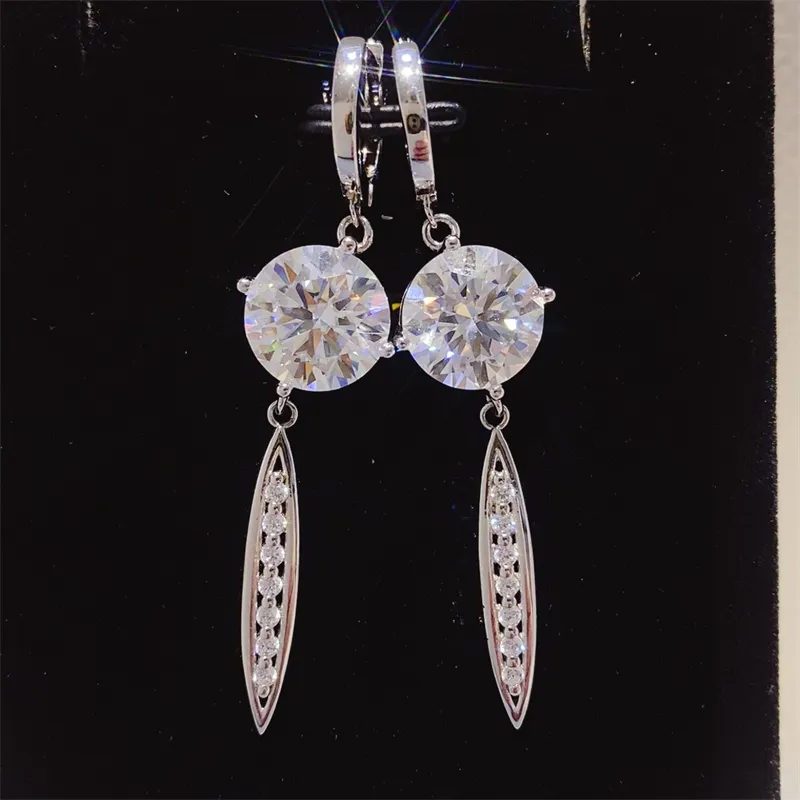 10 Carat Moissanite 925 Sterling Silver Earrings, image 3