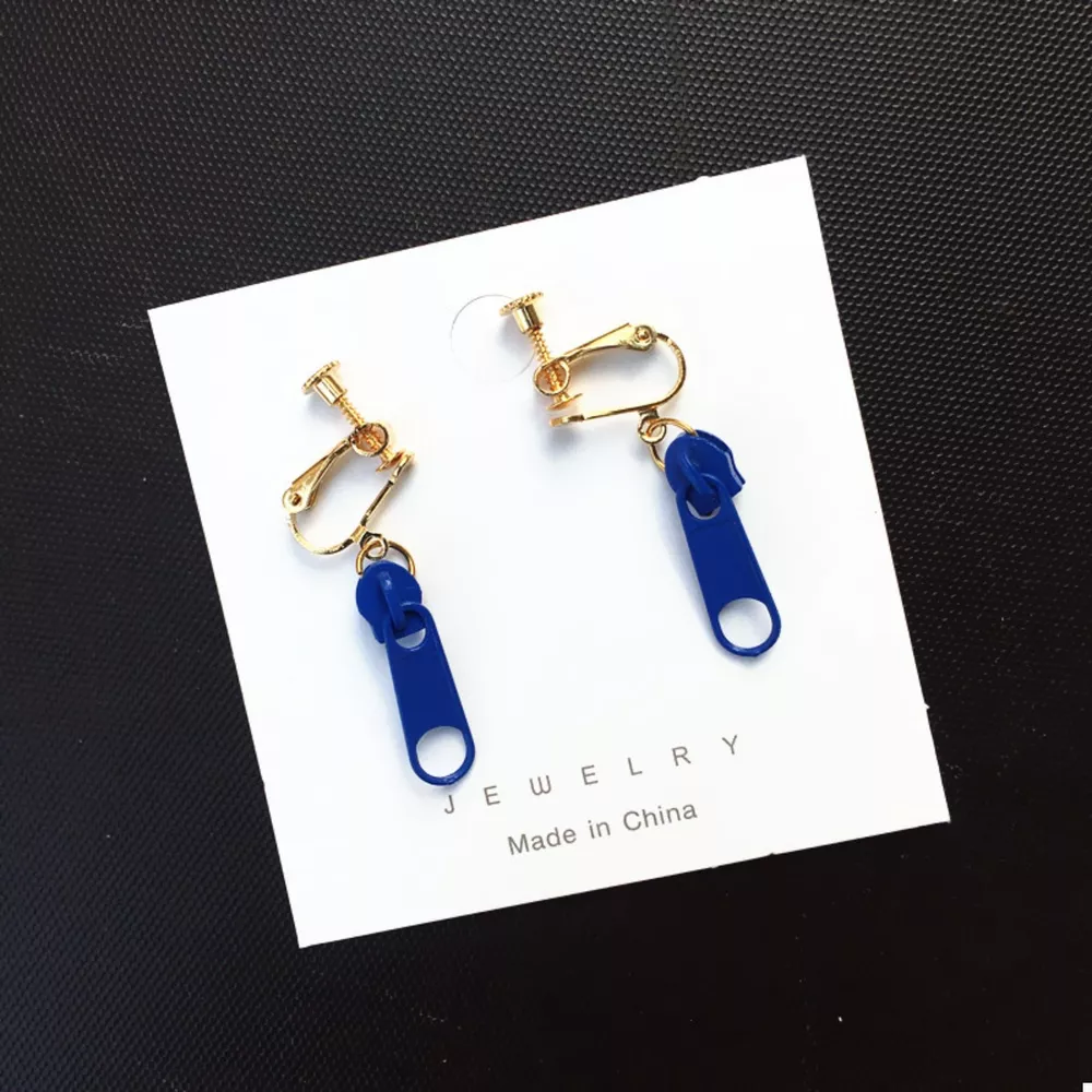 Zipper Dangle Clip-on Earrings, image 3