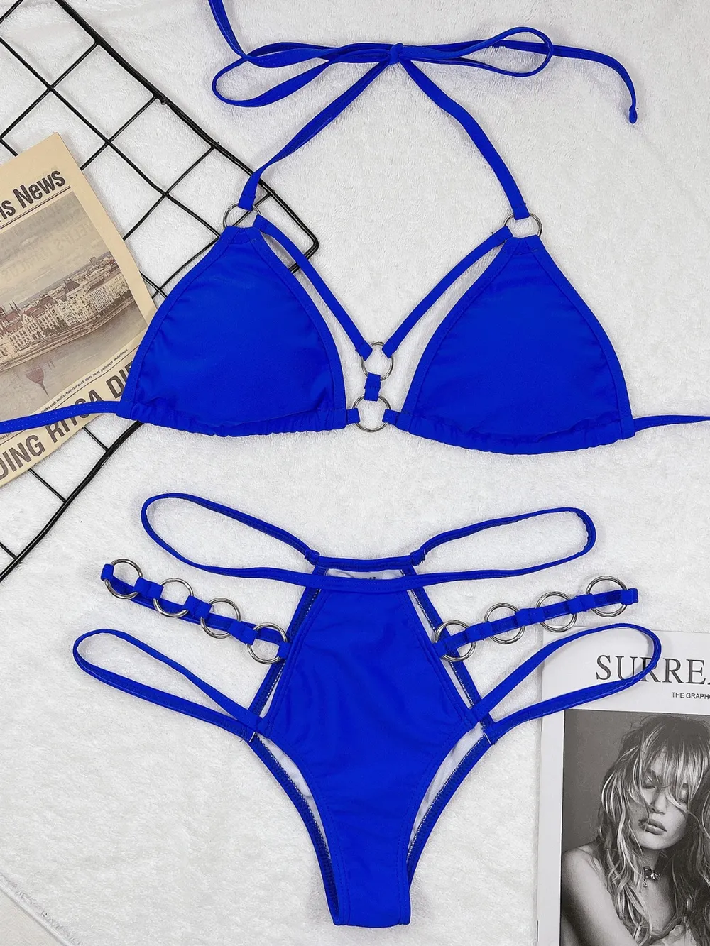 Cutout Halter Neck Two-Piece Bikini Set, image 10