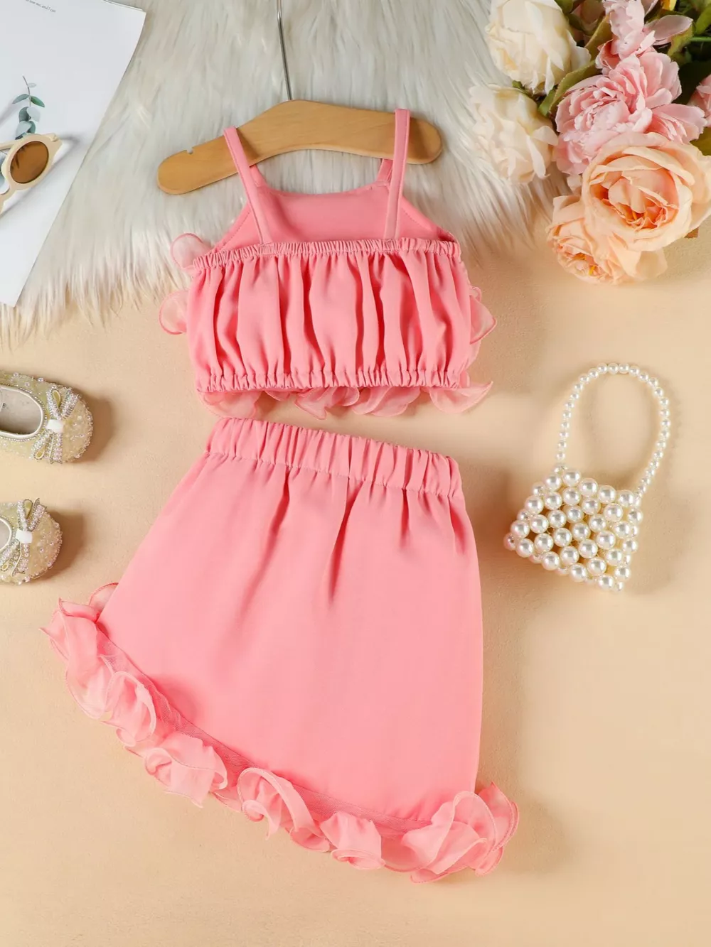 Children's Ruffled Trim Cami Top & Skirt Set, image 11
