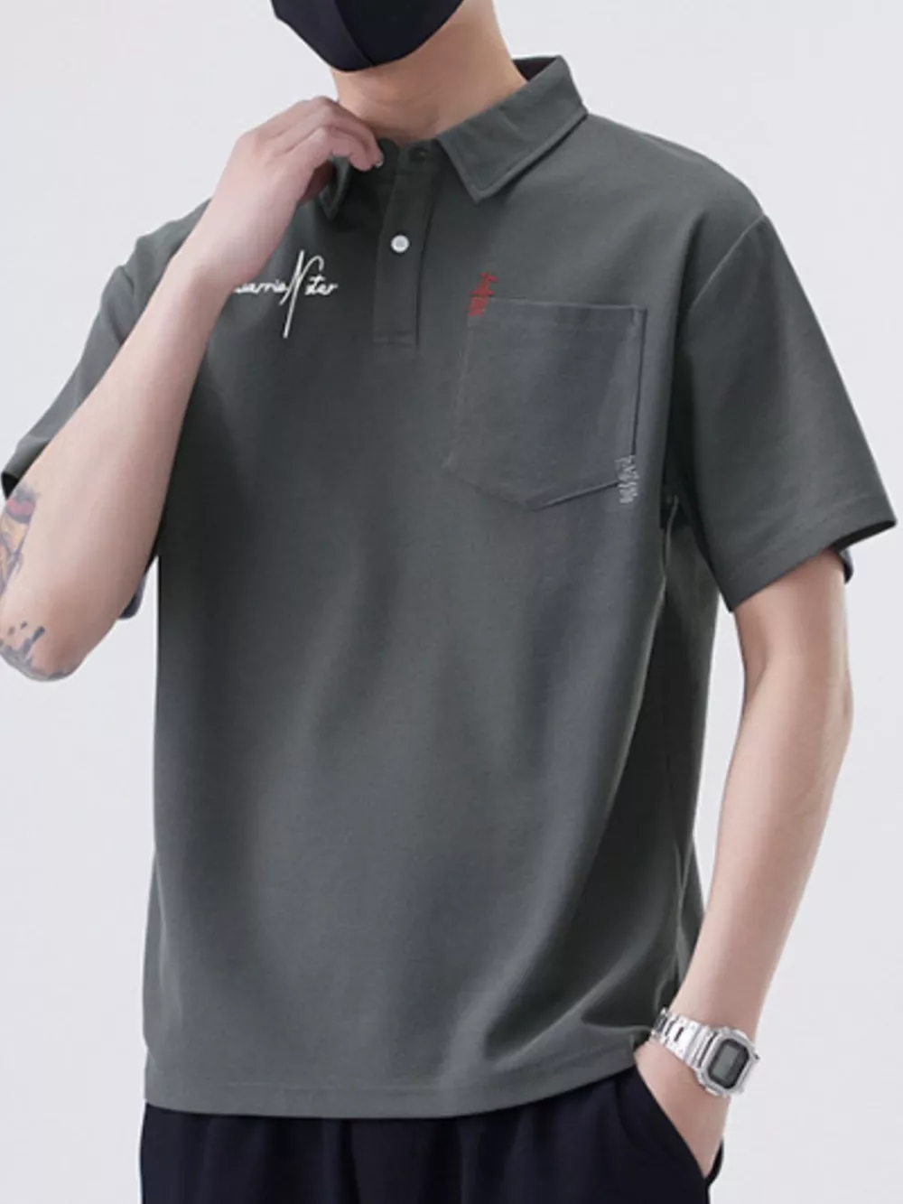 Men's Plus Size Collared Neck Short Sleeve Polo, image 6