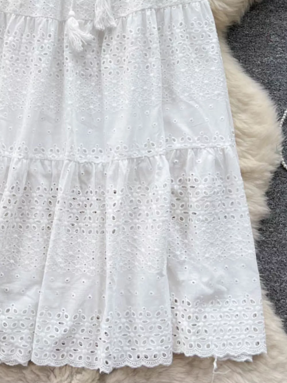 Eyelet Tiered Maxi Skirt, image 14