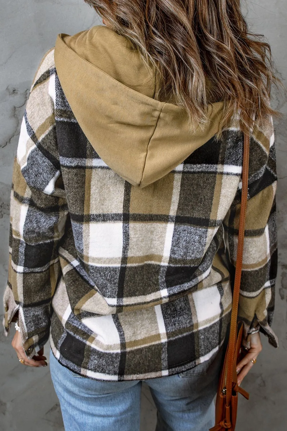Plaid Button Up Hooded Shacket, image 15