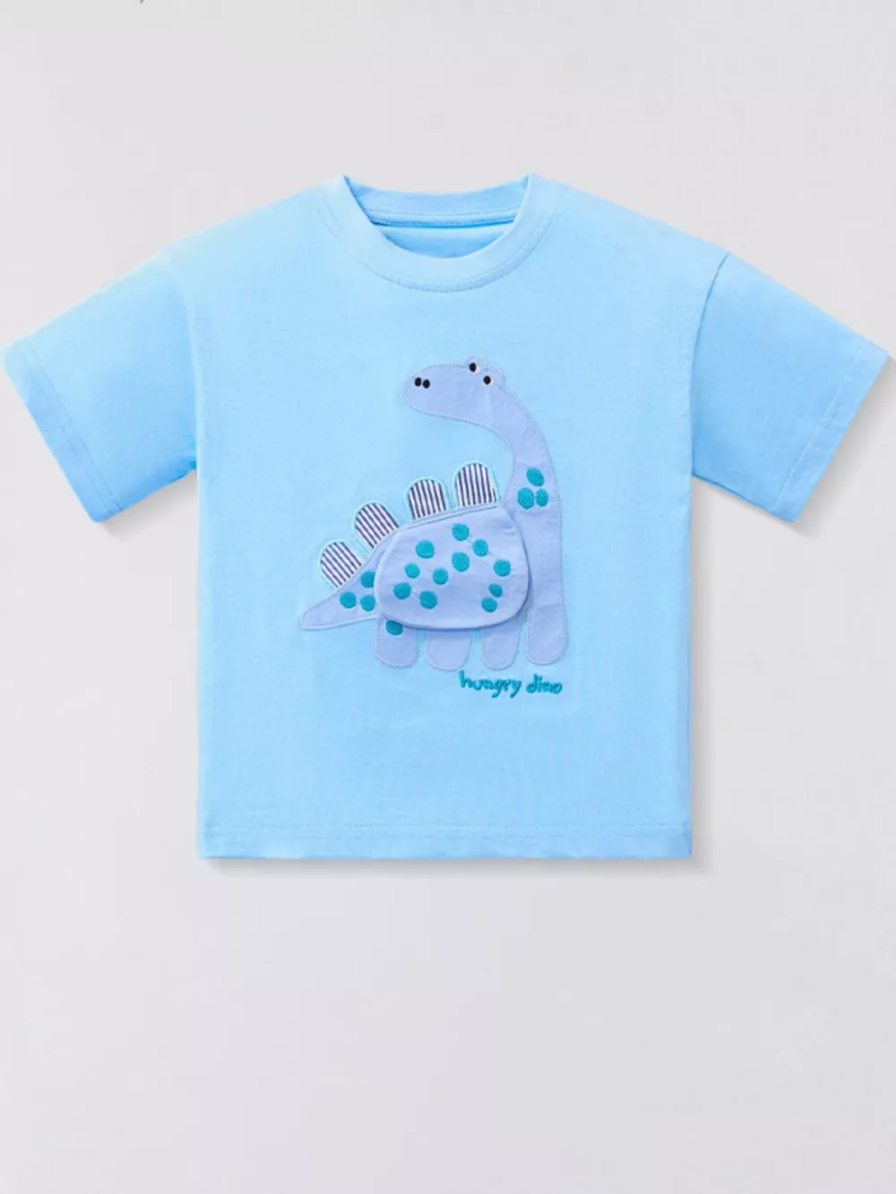 Children's Dinosaur Applique Short Sleeve T-Shirt