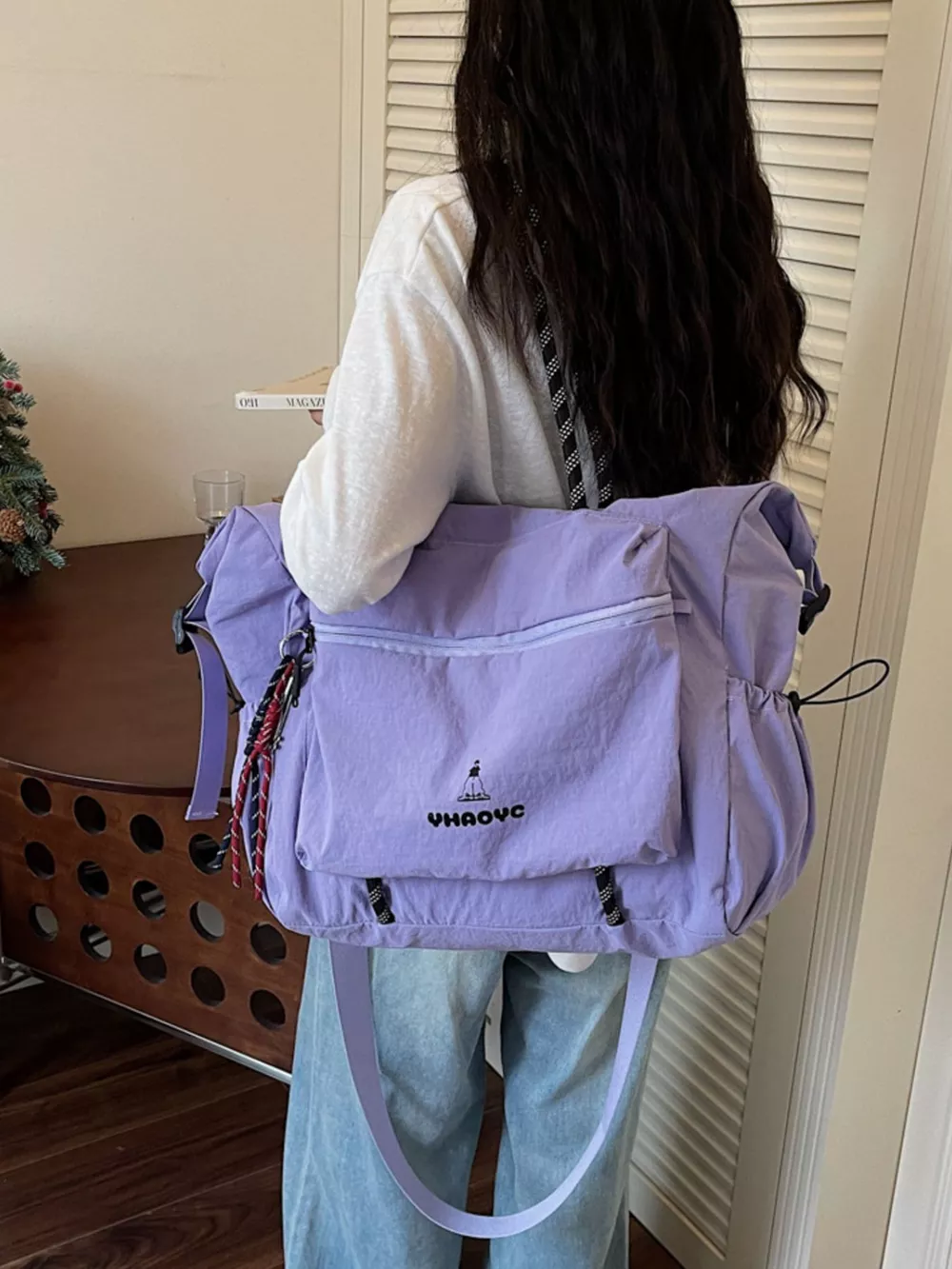 Lightweight Oxford Cloth Travel Duffel Bag, image 4