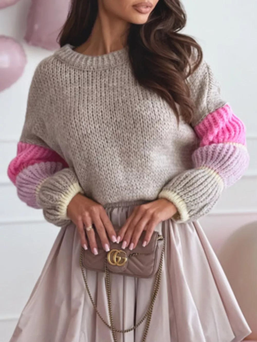 Color Block Round Neck Sweater, image 9
